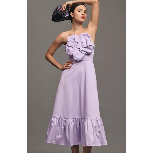 NWT Anthropologie Hutch Strapless 3D Floral Maxi Dress XL Petite - Picture 4 of 13